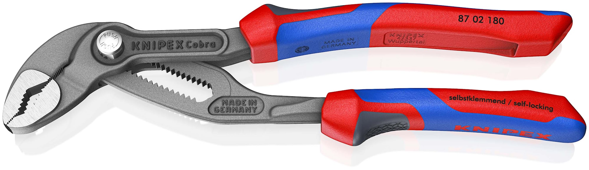 Knipex Cobra Hightech-vandpumpetang, grå atramenteret flerkomponent 250 mm