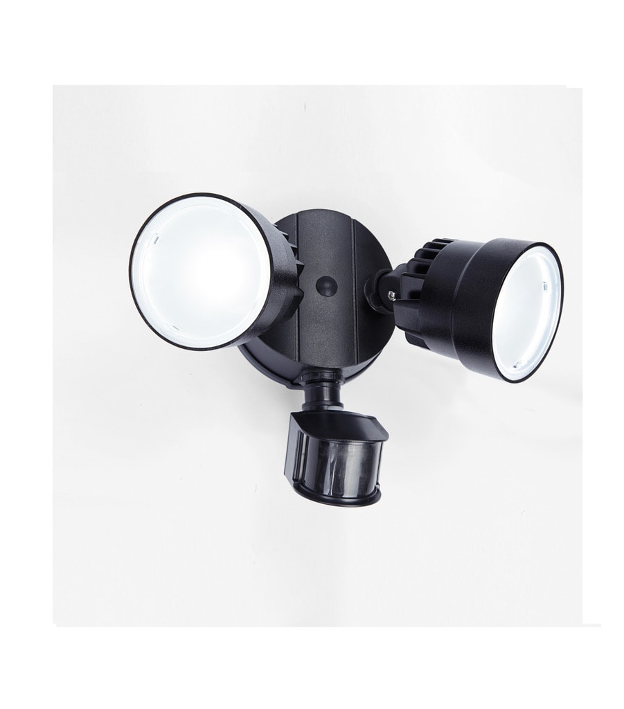 Lutec Shrimp LED projektør i mat sort/klar med sensor 12W IP54