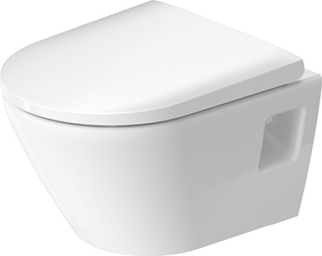Duravit D-Neo hængeskål Rimless og toiletsæde i sampak 370 x 400 x 480 mm