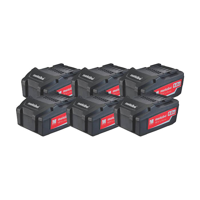 Metabo 18V Li-Ion batterisæt med 6 batterier