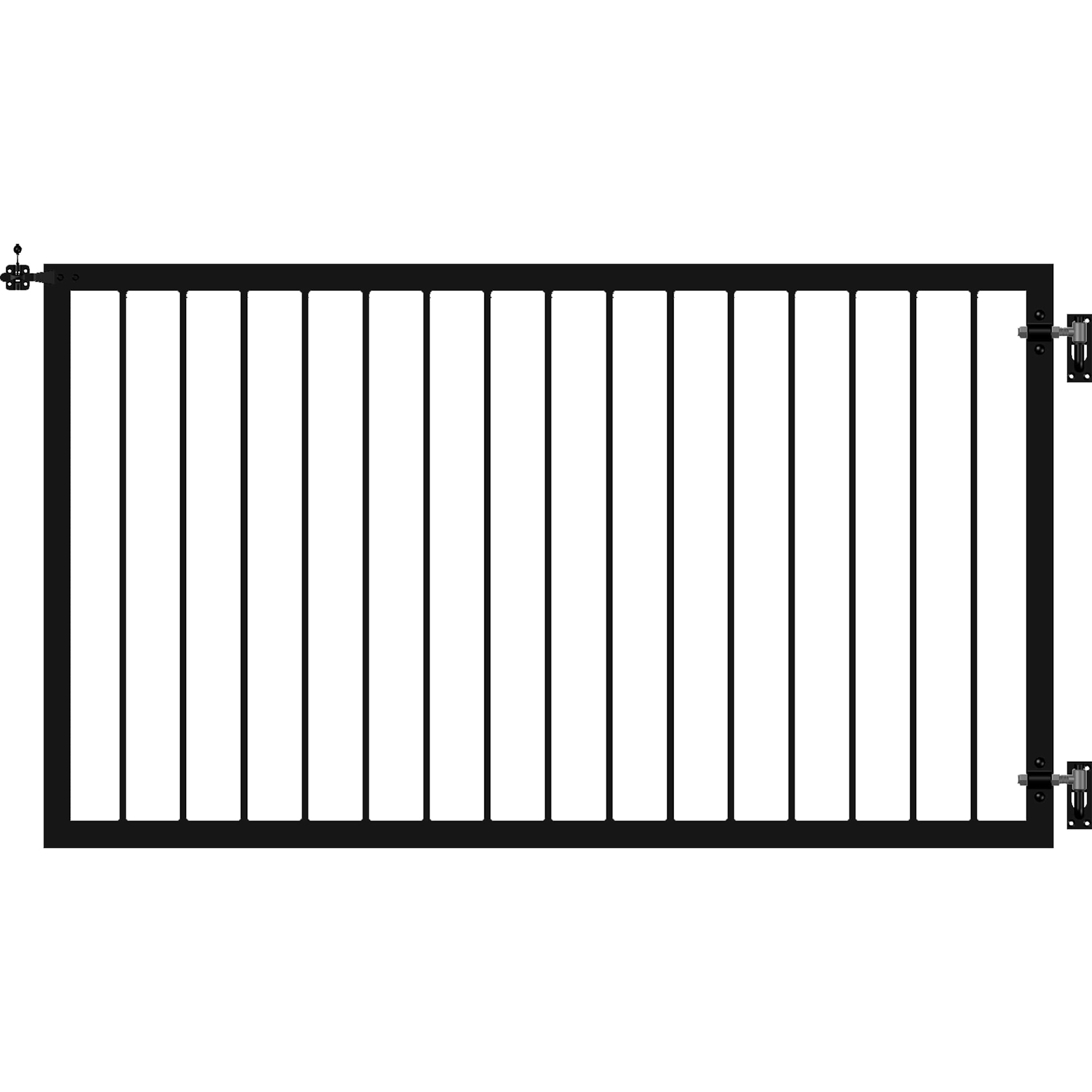 Plus Basic enkeltlåge bred sort pulverlakeret inkl. beslag 150 x 85 cm