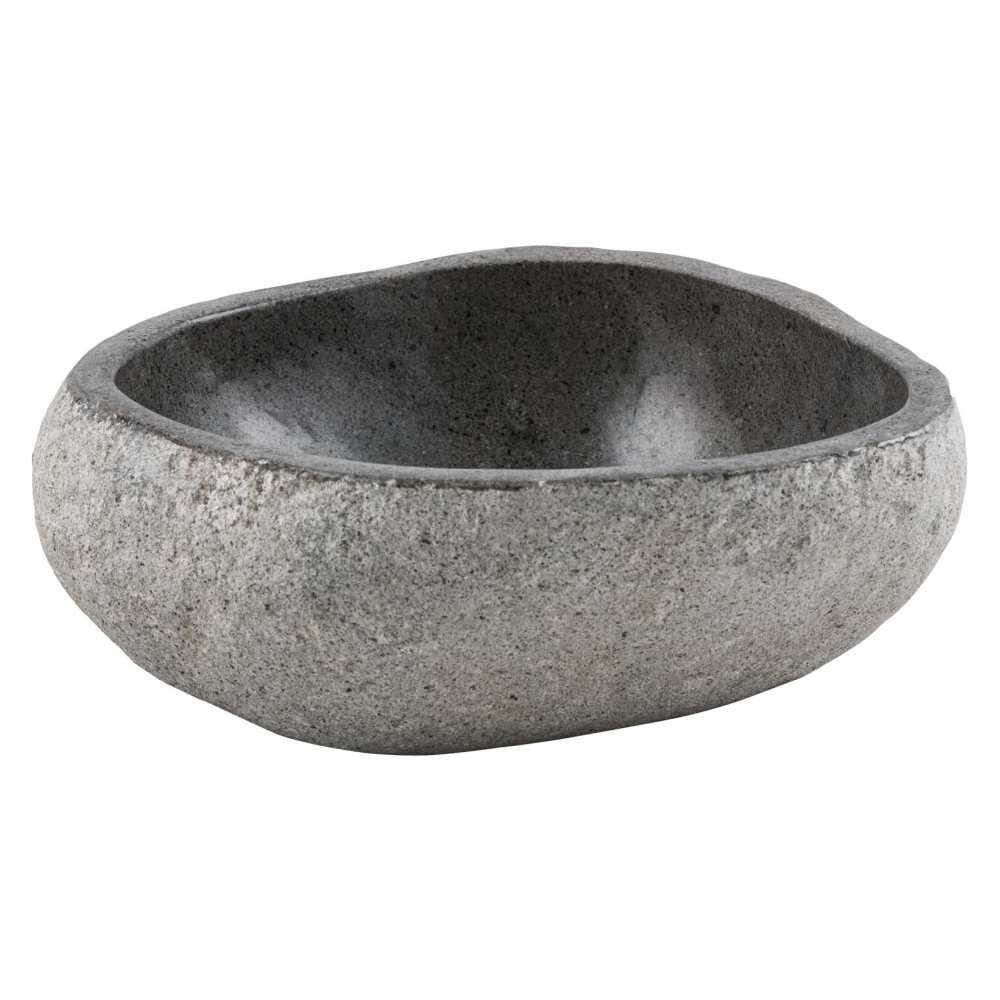 GemLook GL450 håndlavet håndvask i grå riverstone oval 25 x 22 cm
