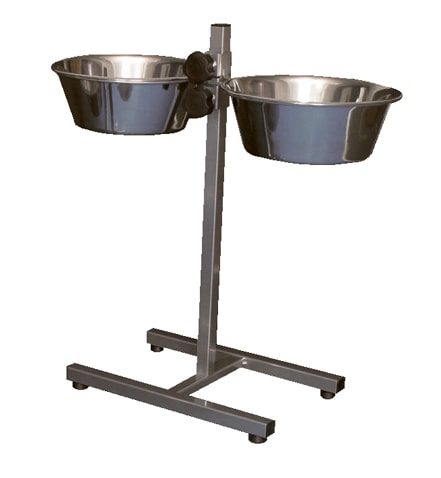 Trixie Justerbar foderstang 60 cm inkl. skåle 2x4,7 L