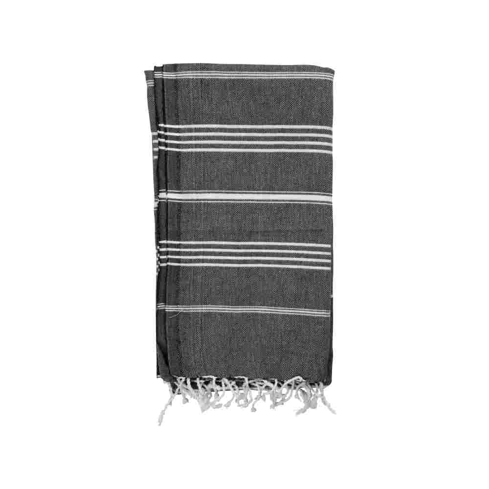 Royal Touch Hamam håndklæde sort / hvid 50 x 90 cm