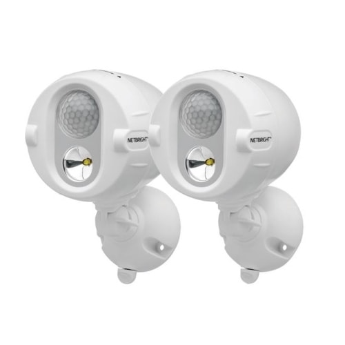 Mr Beams NetBright Spotlight sensorlampe på batteri i hvid 2 stk.