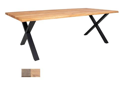 House Nordic Toulon spisebord olieret eg med bølget kant og sorte ben