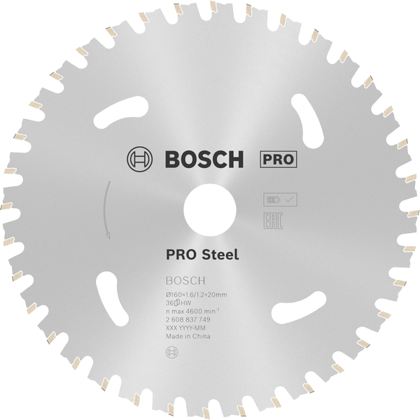 Bosch Standard for Steel-rundsavklinge til batteridrevne save 160x1,6/1,2x20 T36