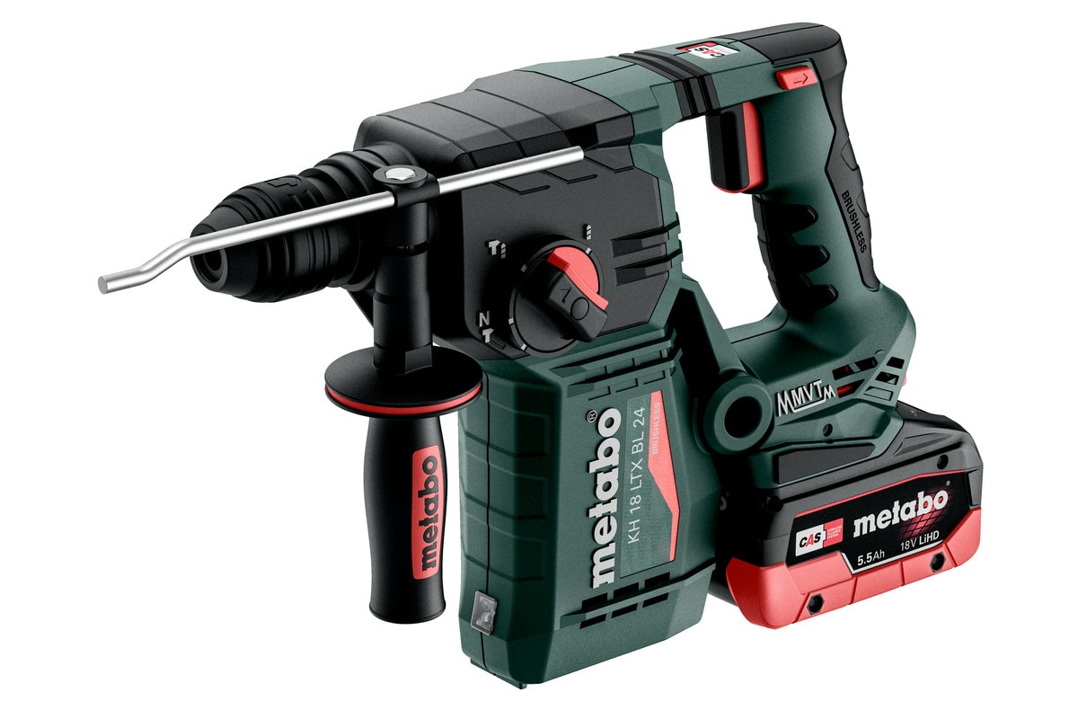Metabo borehammer KH 18 LTX BL 24 med 2x5,5Ah batterier og lader