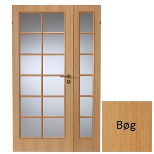 Swedoor Easy Nature SP12+SP6 40 mm bøg dør m. glas 62,5+39,8x200 cm (11x20,5)