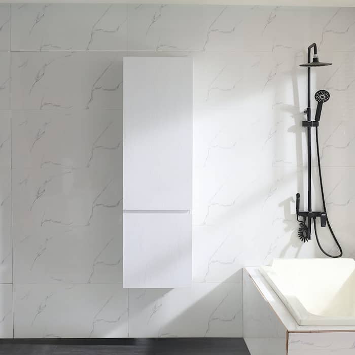 Bathlife Lättsam højskab i hvid eg 45 x 35 x 150 cm