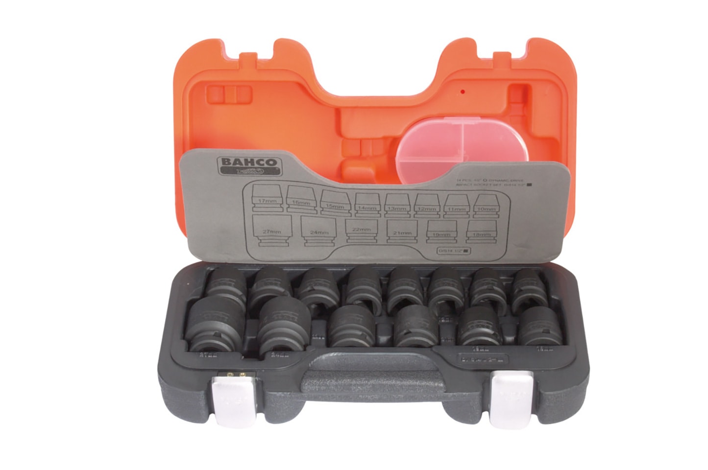 Bahco krafttoppesæt 1/2" med 14 dele, 10-27 mm.