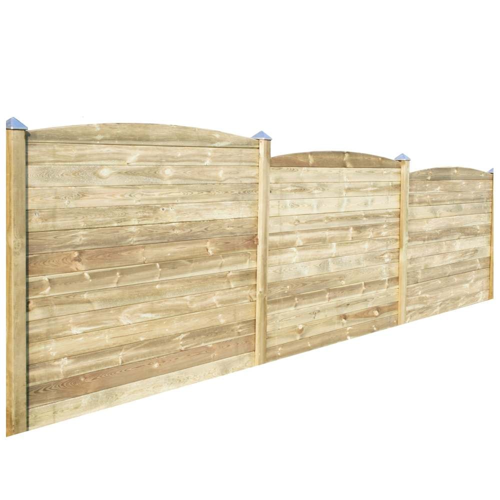 Hortus profilhegn 4 fag med buet topprofil og 5 stolper 178,5 x 845 cm