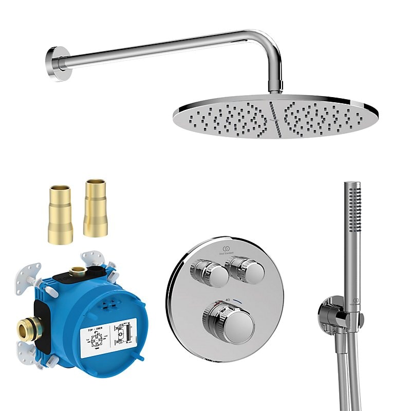 Ideal Standard Ceratherm Navigo brusesystem krom rund med EasyBox indbygning