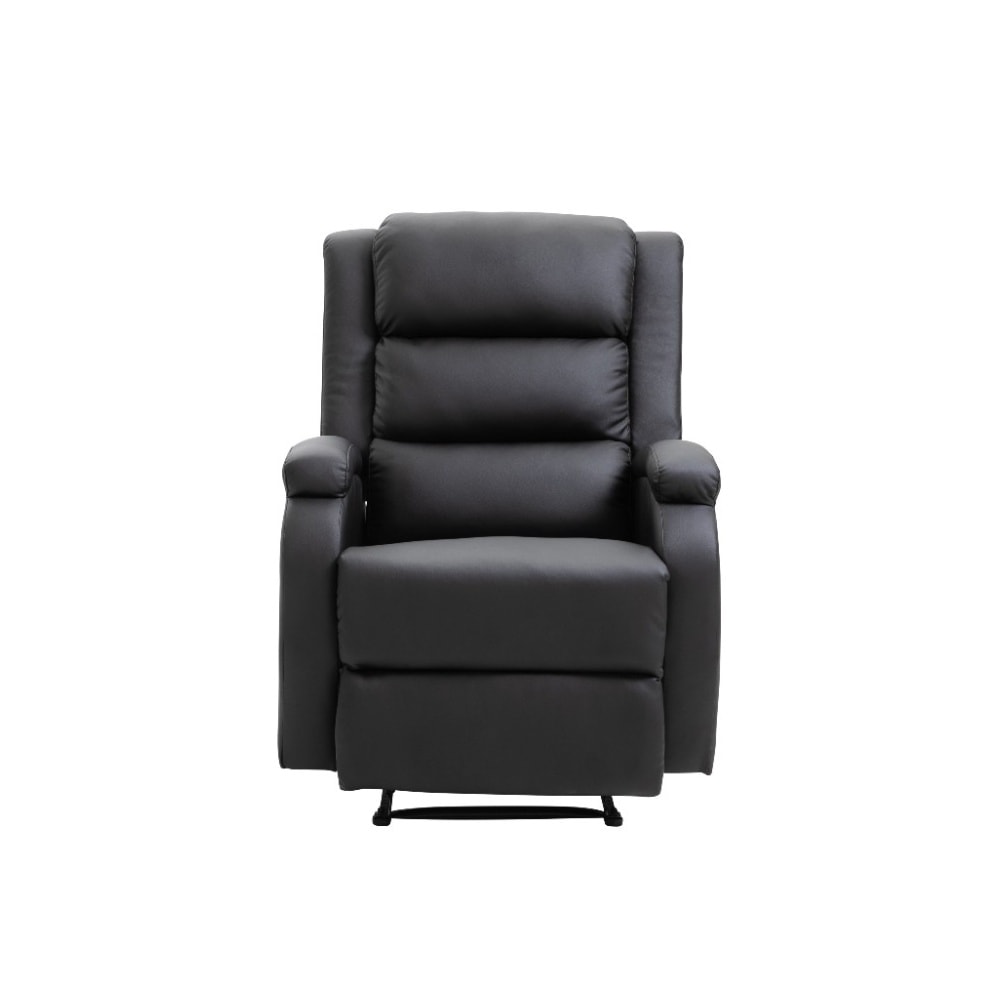 Venture Design Bengt fold-ud lænestol i sort PU med skammel