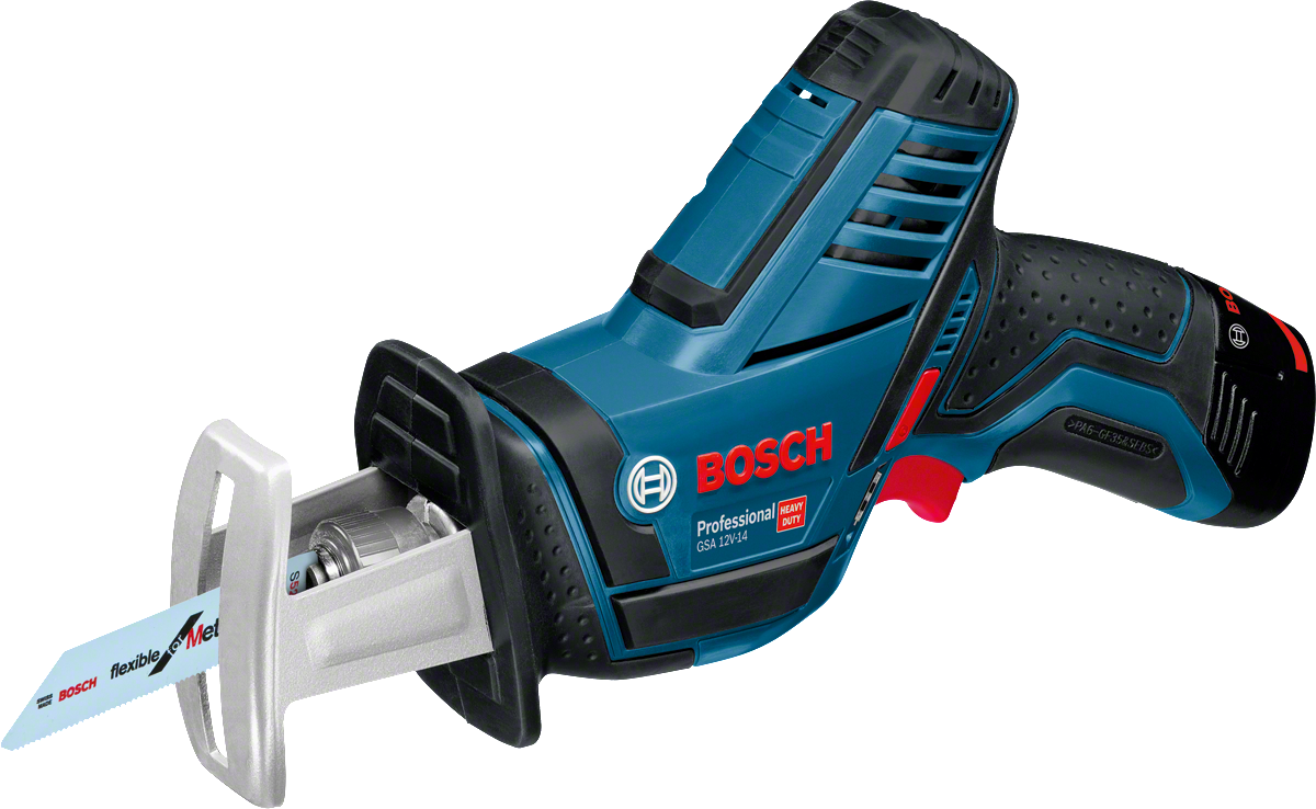 Bosch GSA 12V-14 bajonetsav med 2 x 3,0 Ah batteri og lader L-BOXX