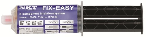 NKT FIX-EASY klæbemasse med blanderør 25 ml.