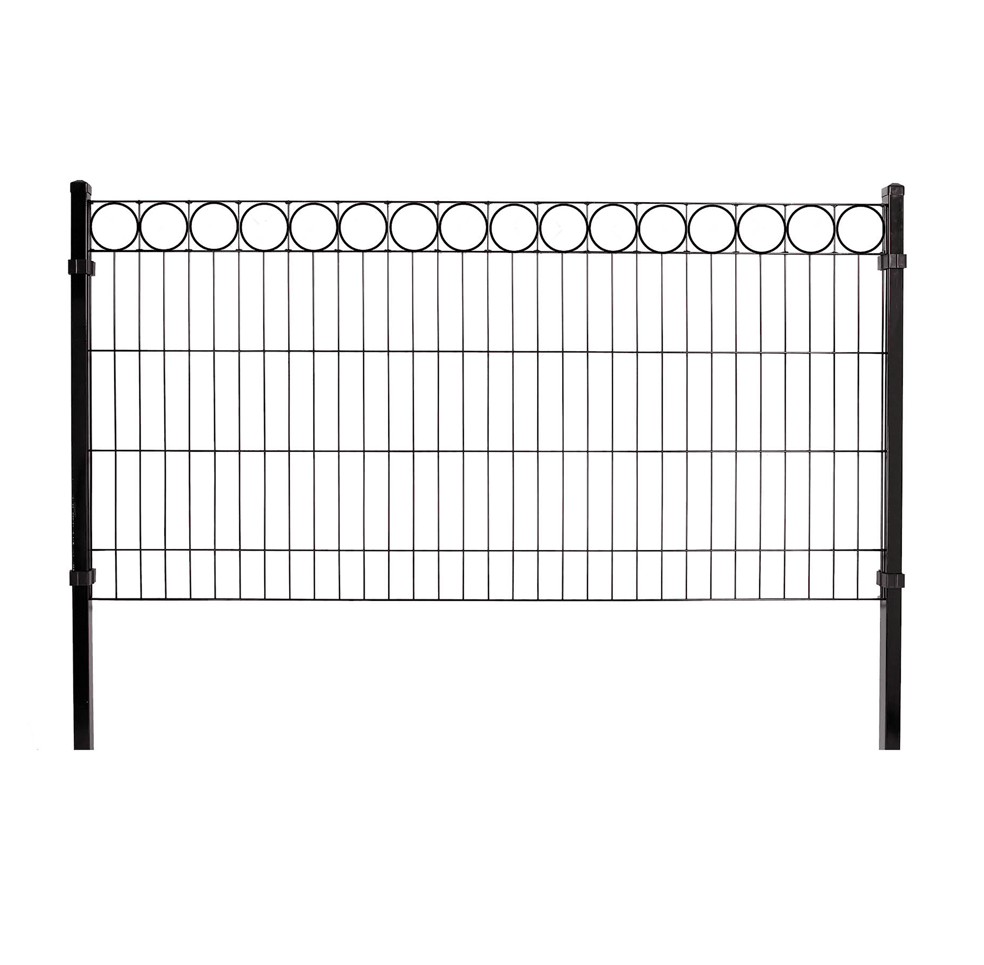 Hortus Deko 0 panelhegn sort 100 cm inkl. stolper og låge 12 fag