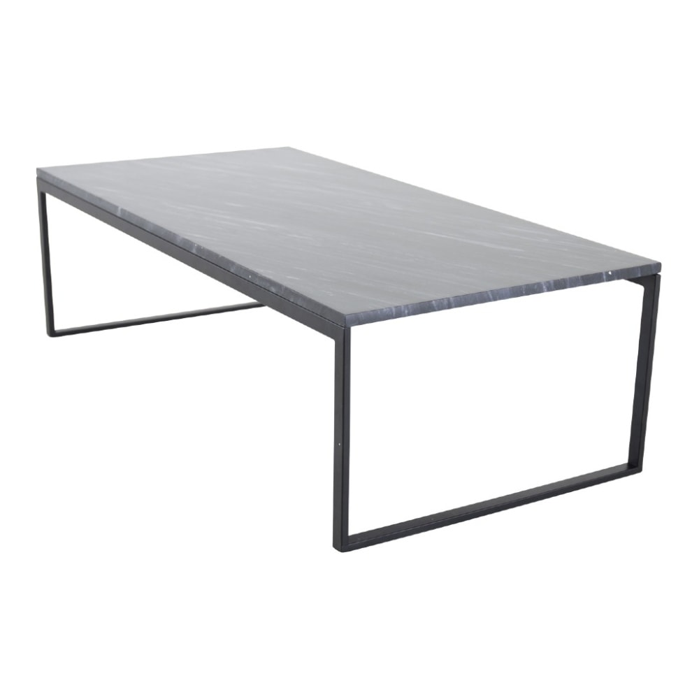 Venture Design Estelle sofabord i sort og hvid marmor 120 x 60 cm