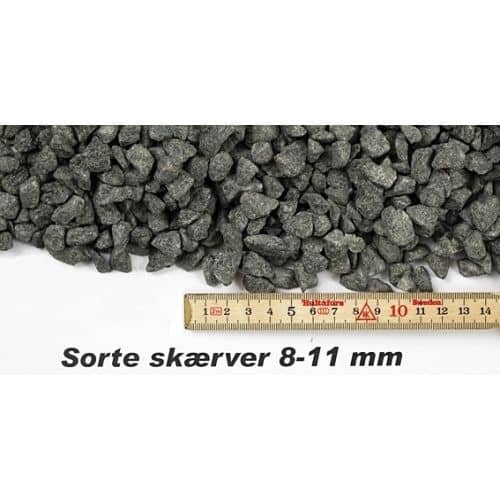 Granitskærver 8-11 mm i sort bigbag med 1000 kg