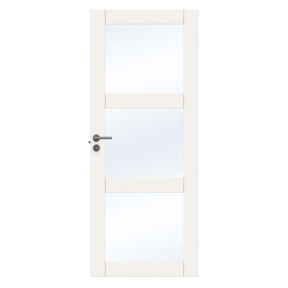 Swedoor Purity GW03L 40 mm hvid massiv fyldningsdør m. glas 82,5x204 cm (9x21)