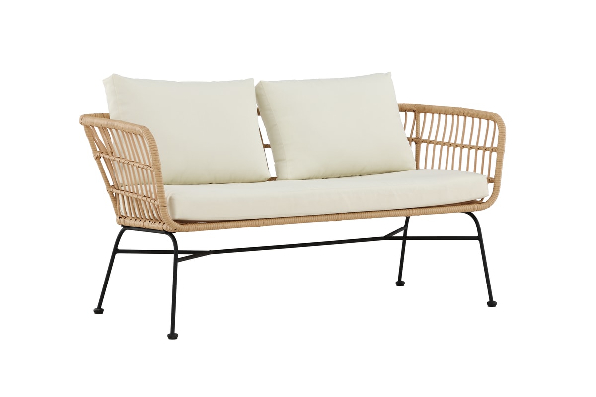 Venture Design Isola loungesofa 3-personer i sort/natur