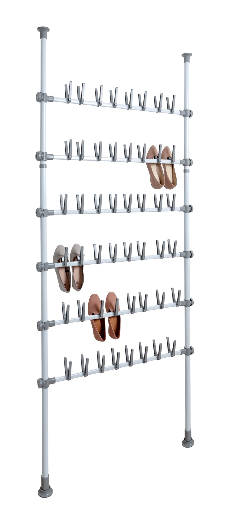 Wenko Hercules Shoes teleskopsystem mat sort til 24 par sko 94 x 165-300 cm