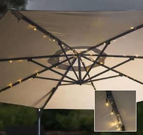 Det Gamle Apotek Solar LED lyskæde til parasol 72 LED 1xAA batteri