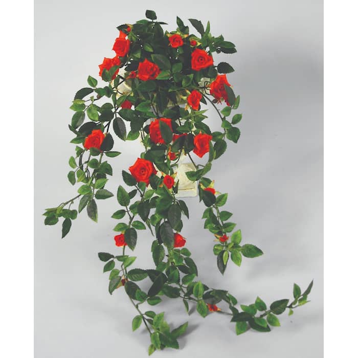 Silkeplanter kunstig hængende rose L50 cm