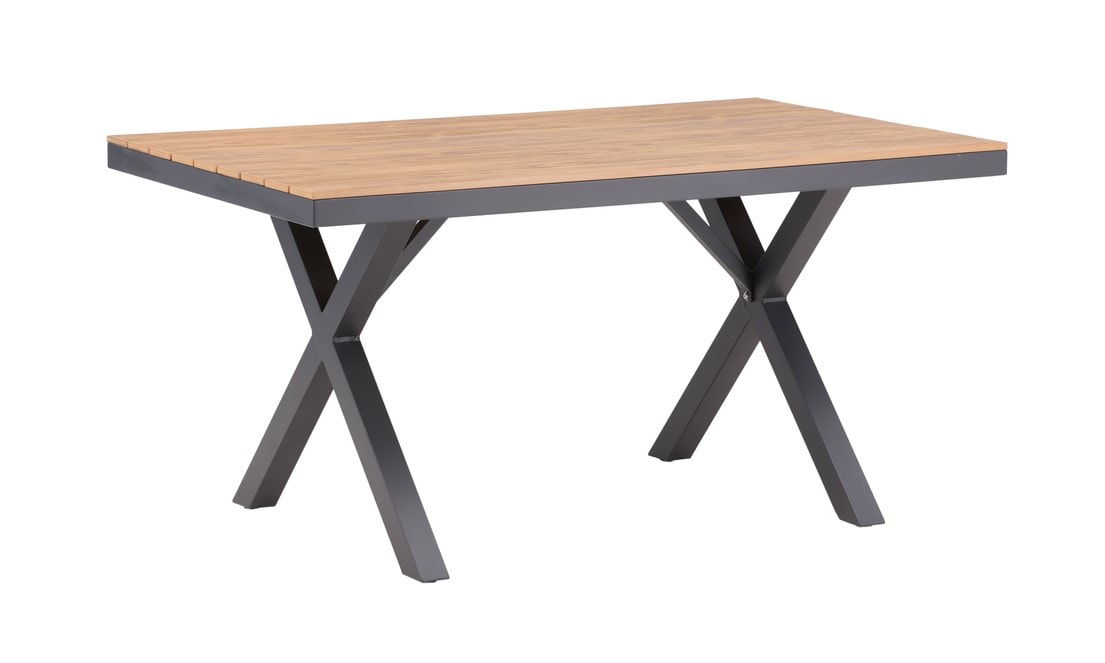 Venture Design Garcia havebord i sort alu/natur aintwood 90 x 150 x H74 cm
