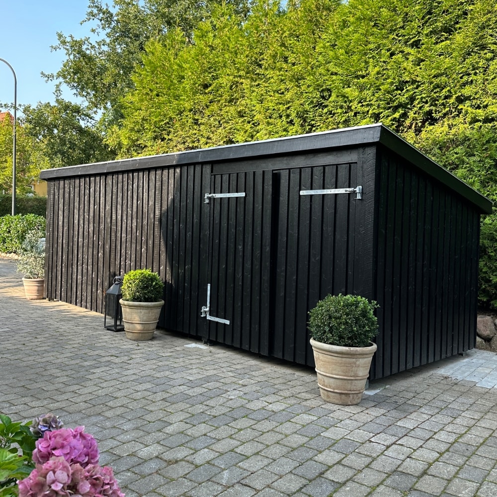 Plus Nordic Multi havehus 3 moduler med dobbeltdør lukket 14 m2