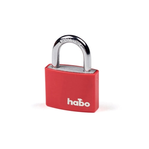 Habo hængelås massiv aluminium / rød kappe 43 mm 703-40