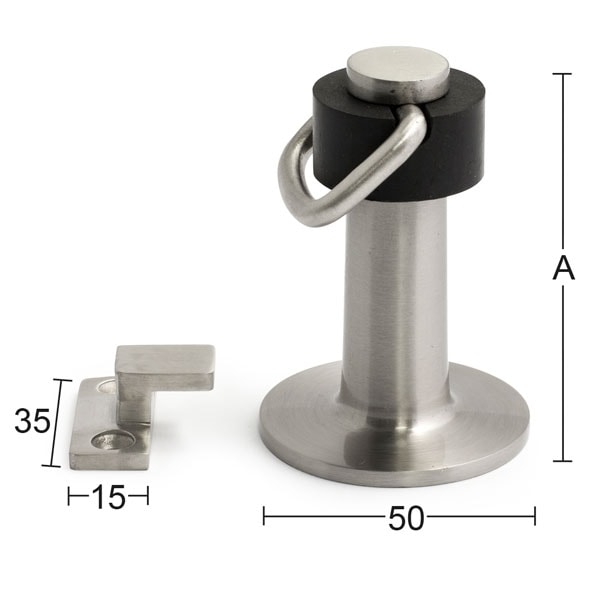 Habo Dørstopper 393 Rustfri til gulvmontering