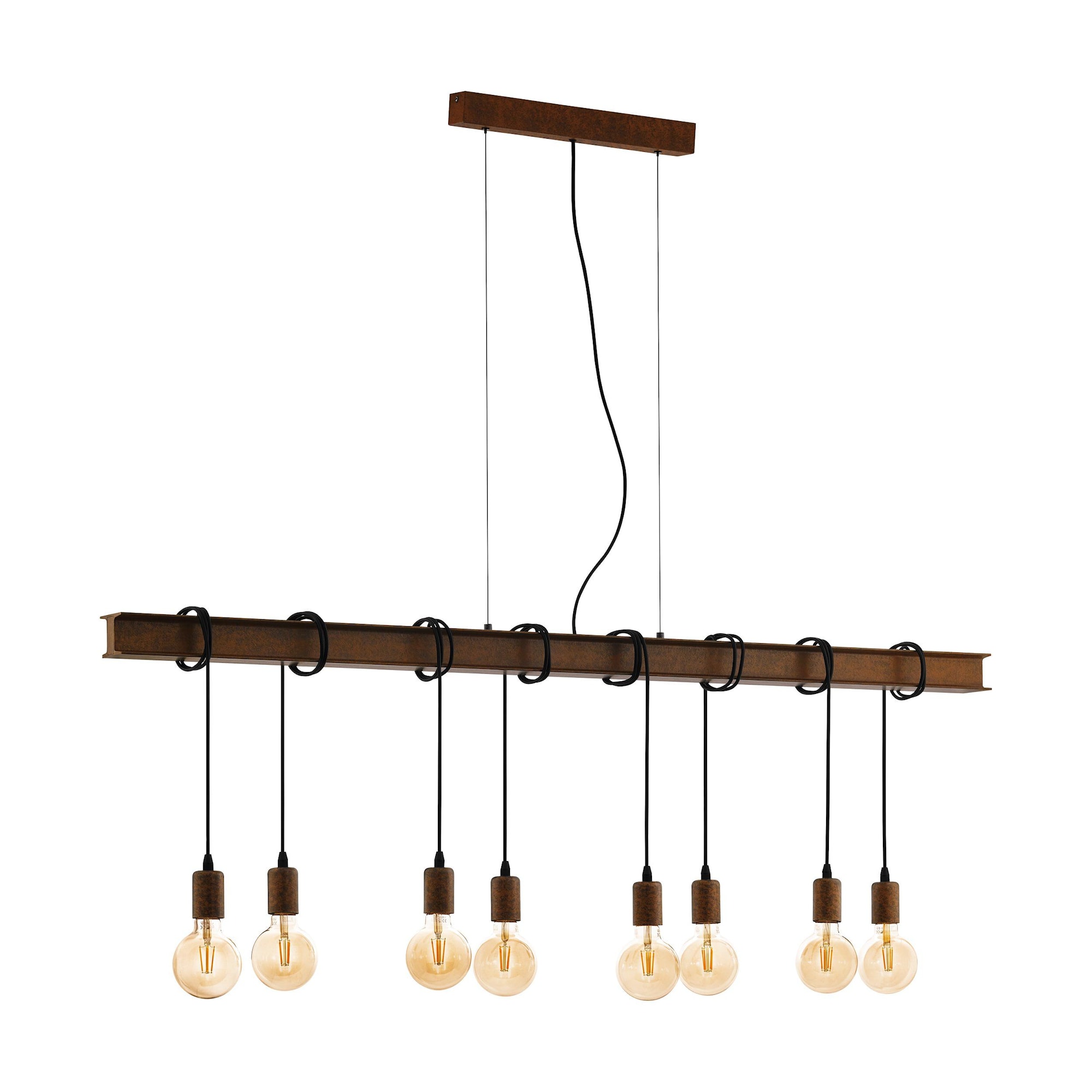 Eglo Townshend 1 langbordspendel i rust E27 L1500 mm