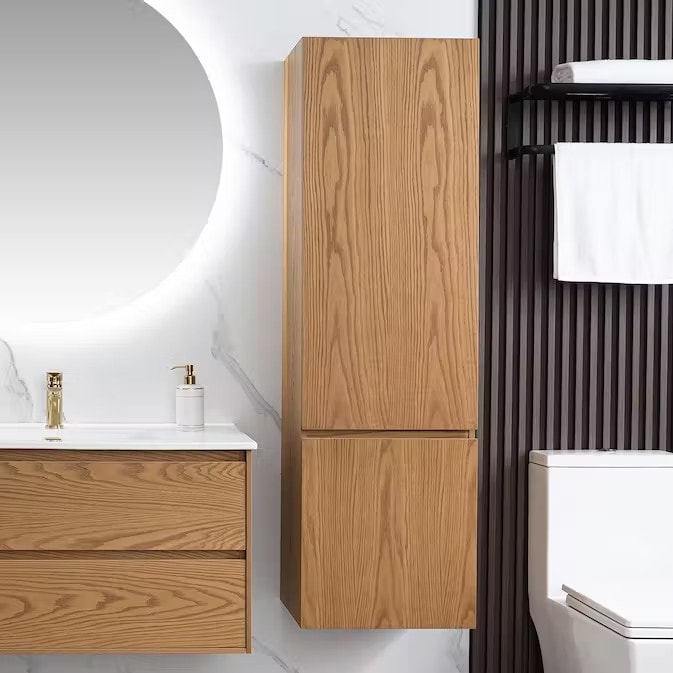 Bathlife Lättsam højskab i natur eg 45 x 35 x 150 cm