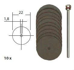 Proxxon skæreskiver 22x0,7 m/holder. 10 stk.Proxxon nr. 28810