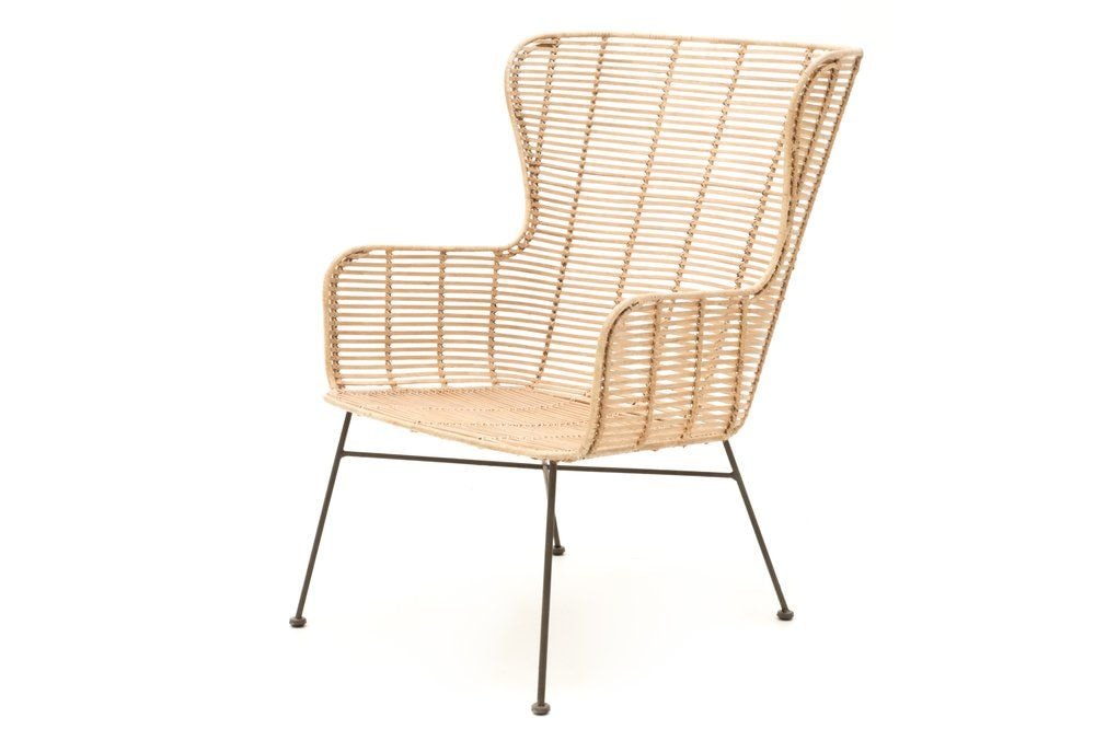 Fanni K Lempi lænestol i rattan/sort