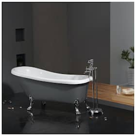 Bathlife Ideal badekar grå med løvefødder 67 x 153 cm