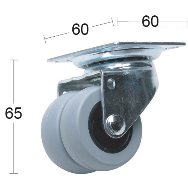 Habo Møbelhjul Dobbelt Svingbar 50 mm