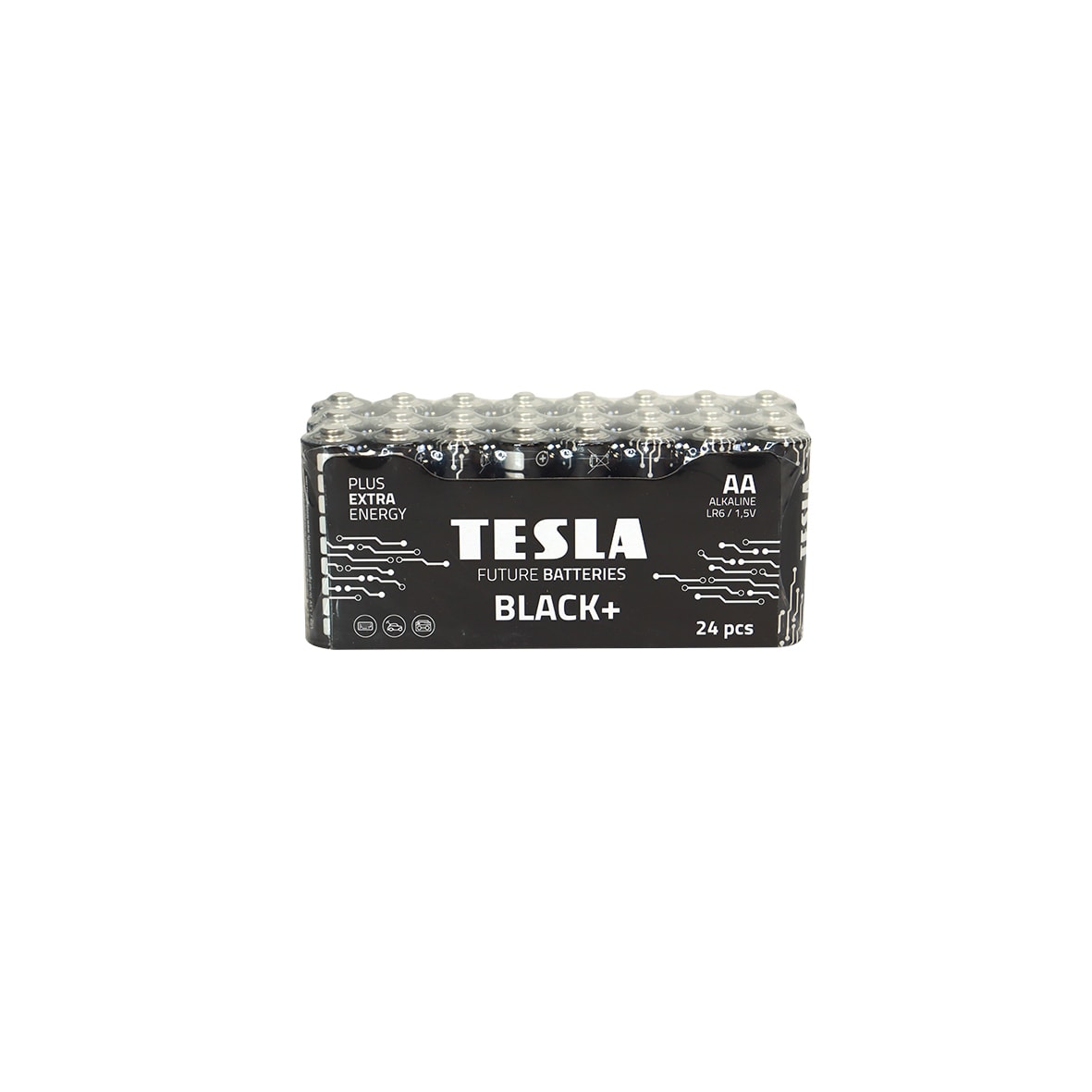 Tesla Black Alkaline batteri AA LR06 24 stk.