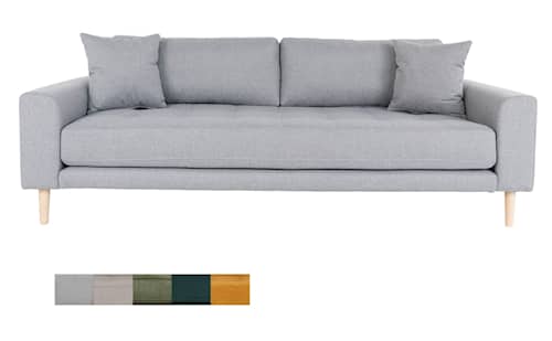 House Nordic Lido 3-personers sofa mørkegrøn velour m/2 puder og træben HN1006