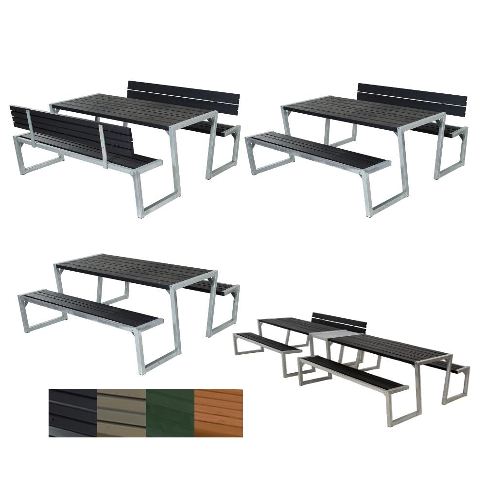 Plus Zigma dobbelt bordbænkesæt i sort med anrettermodul 185706-15