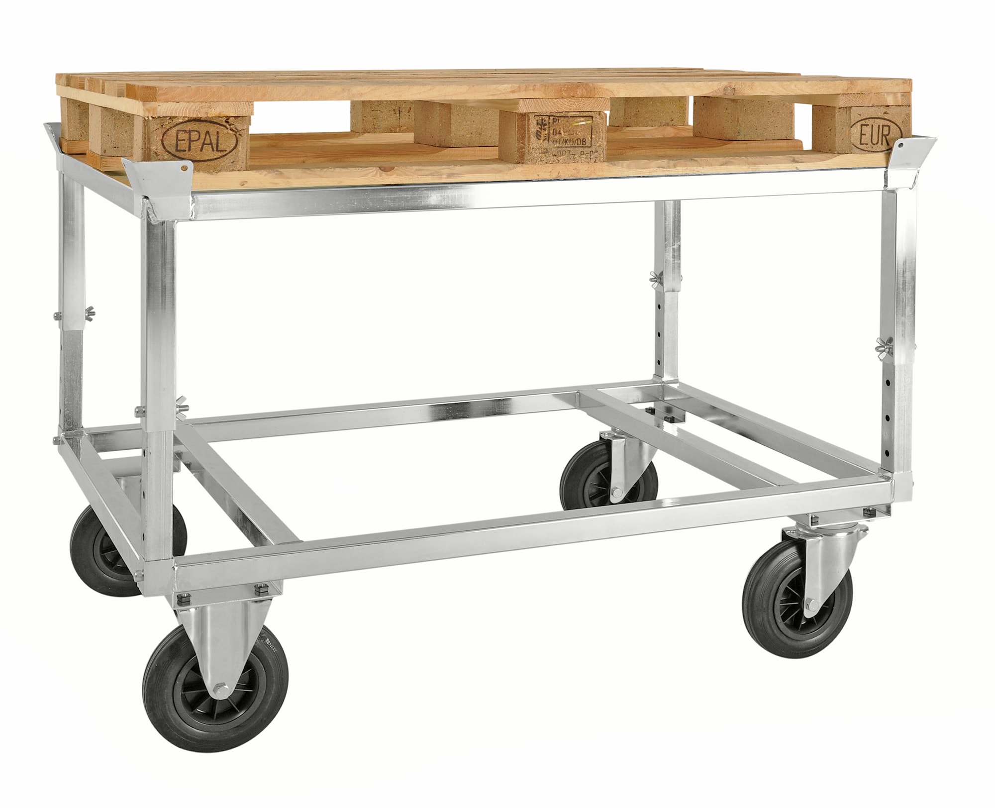 Kongamek elektrogalvaniseret pallevogn med palleholder KM222-EPB