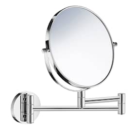 Beslagsboden makeupspejl i krom x7 forstørrelse Ø17 cm, armlægnde 22 cm