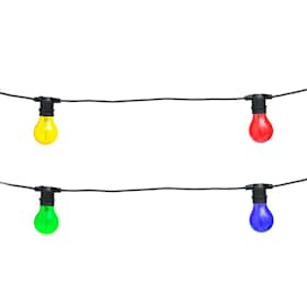 Finn-Lumor LED lyskæde / partykæde med 10 farvede pærer
