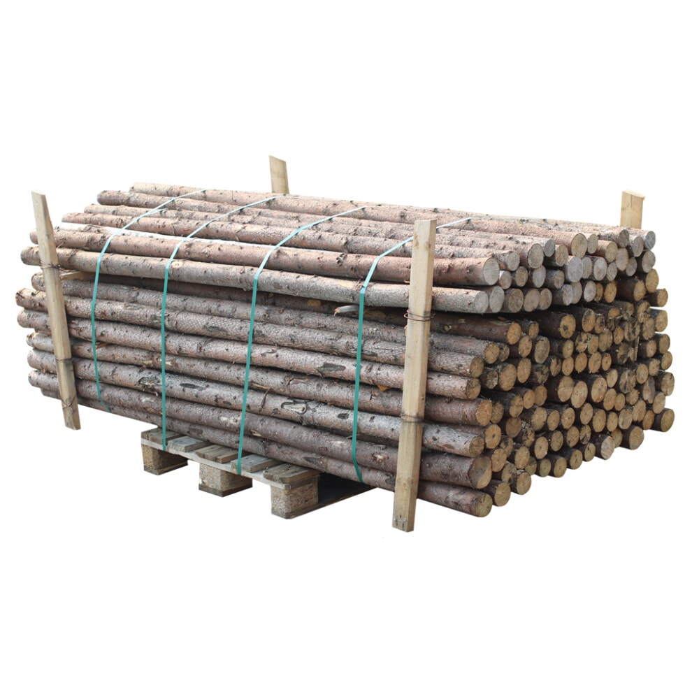 Nordic Fence rafte gran med bark Ø6-9 x 220 cm