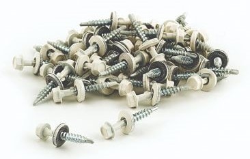 GOP bundskrue m. fræsevinge og gummipakning sølvgrå 50 stk.