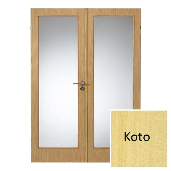 Swedoor Easy nature GW1+GW1 40 mm Koto dør m. glas 72,5+72,5x194 cm (15x20)