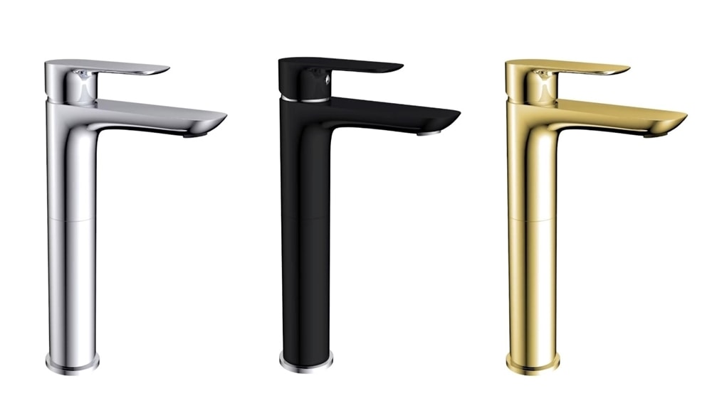 Bathlife Pärla håndvaskarmatur høj model i mat sort uden bundventil