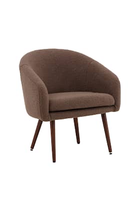 Venture Design Wanda lænestol i mørk valnød/brun teddystof