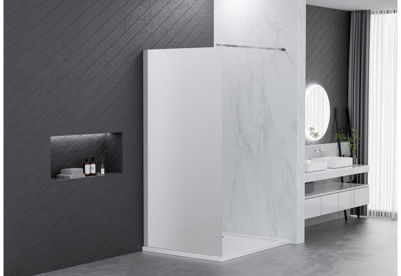 Nortiq Bergen brusevæg i alu/frostet 90 x 190 cm